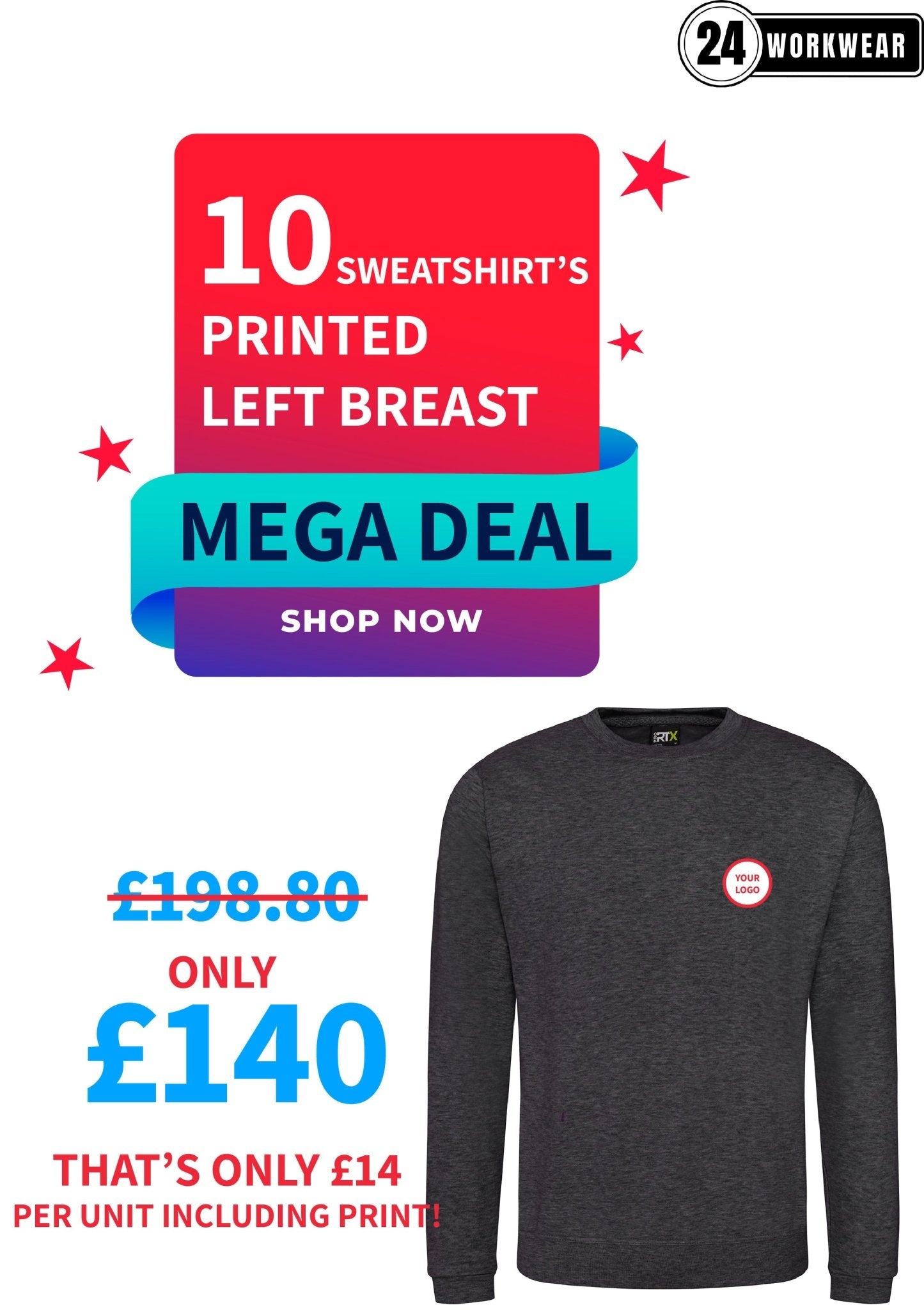 10 x Sweatshirts Deal - 24 Workwear - Sweatshirt