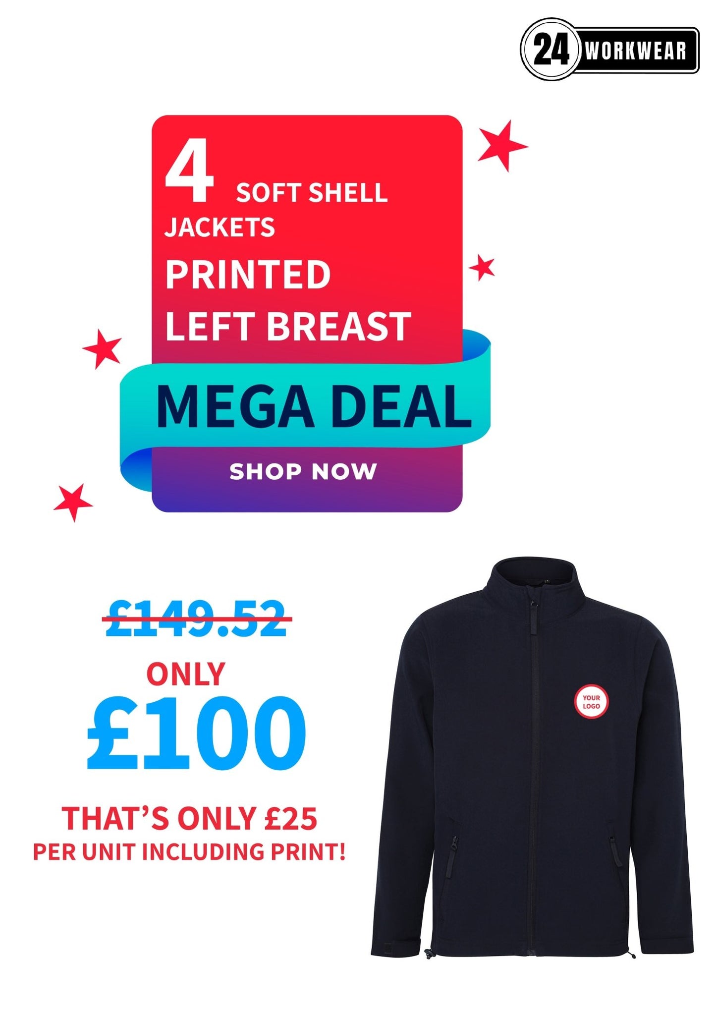 4 x Softshell Jacket Deal - 24 Workwear - Jacket