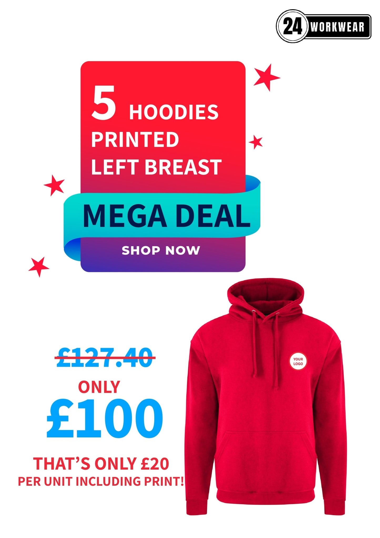 5 x Hoodies Deal - 24 Workwear - Hoodie