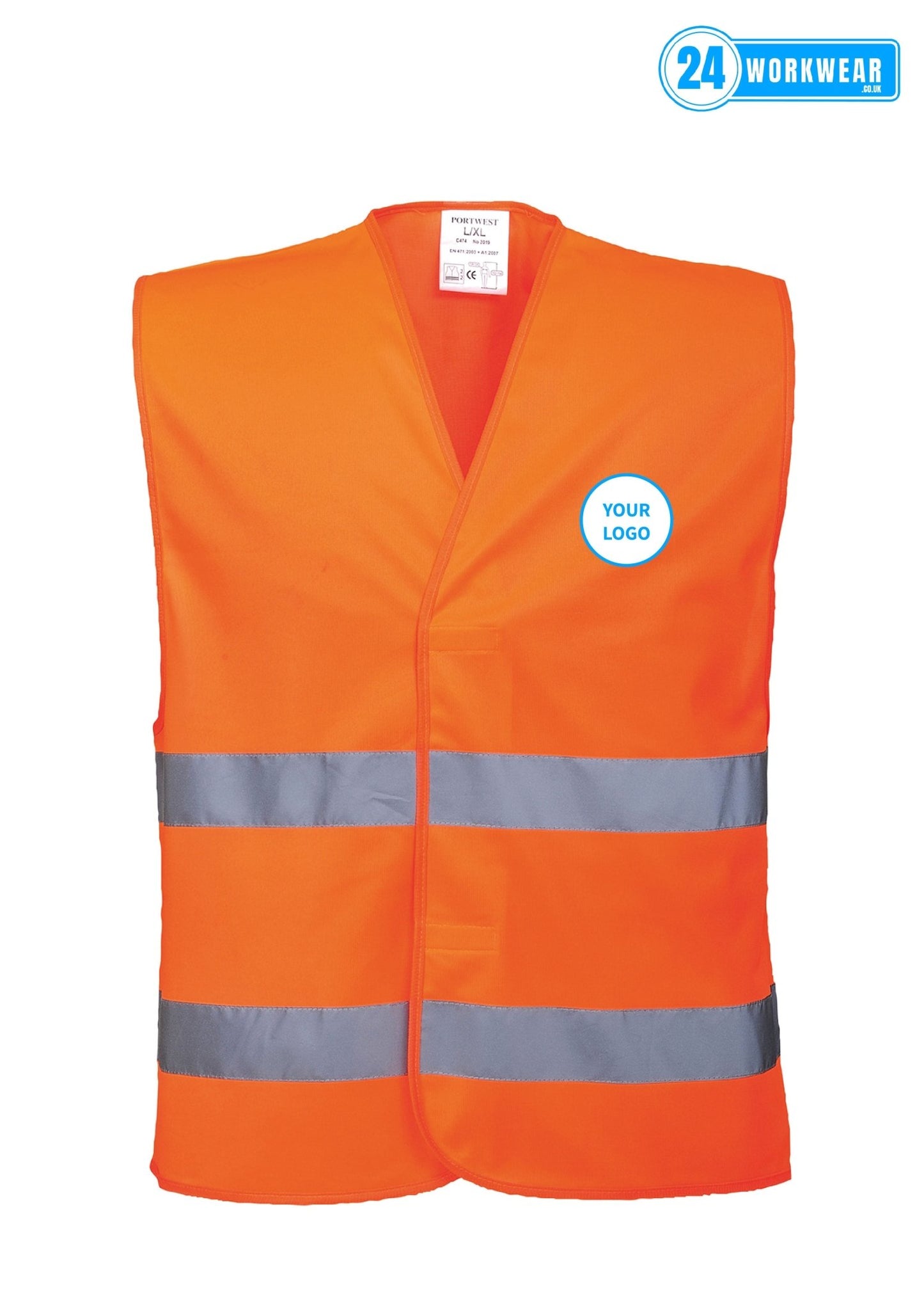 Portwest Hi-Vis Two Band Vest - 24 Workwear - Waistcoat