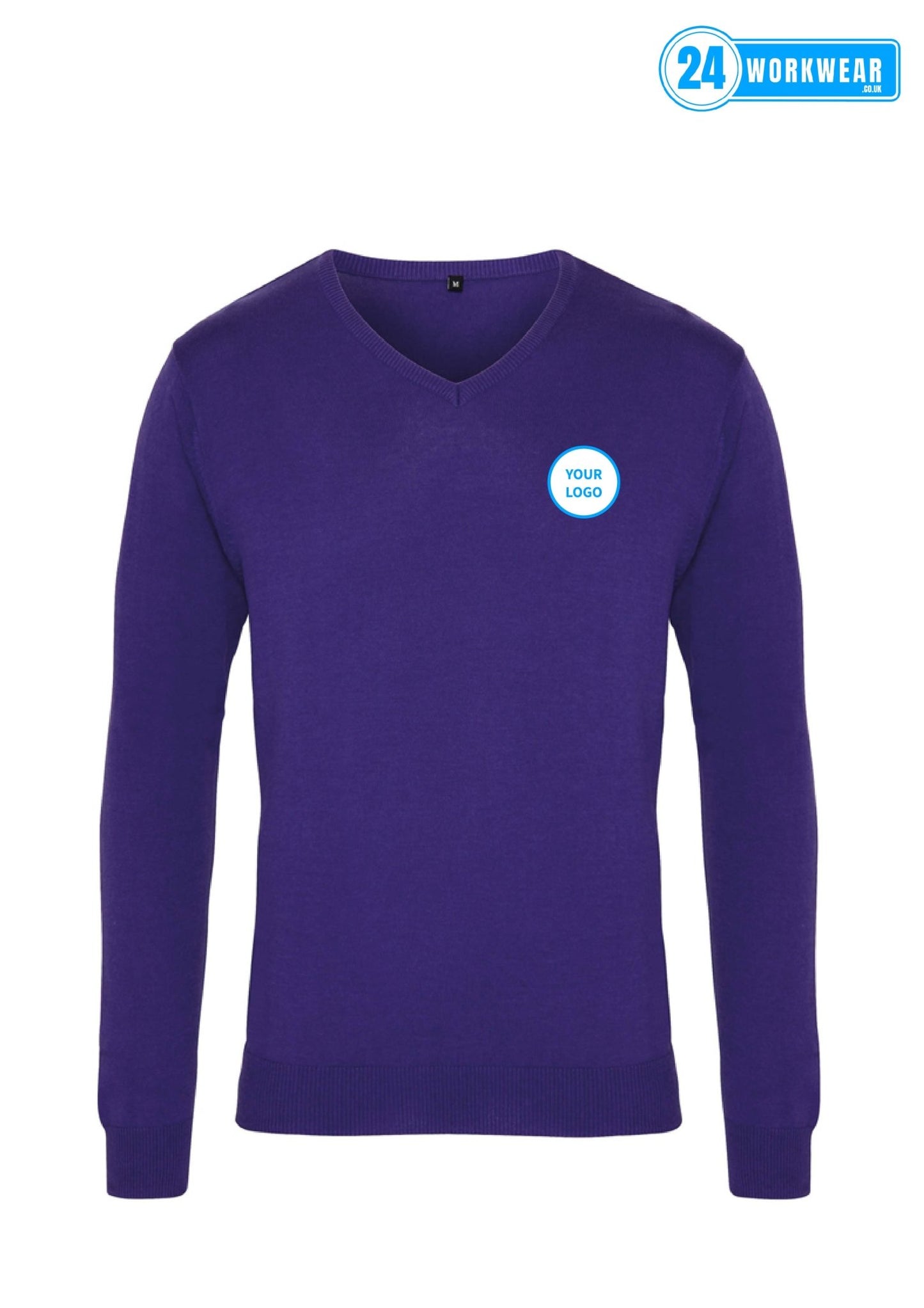 Premier Knitted Cotton Acrylic V Neck Sweater - 24 Workwear - Jumper