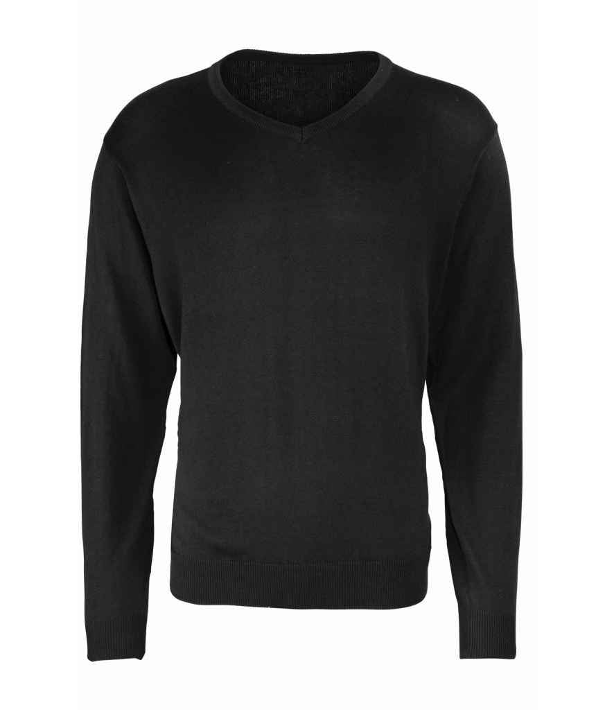 Premier Knitted Cotton Acrylic V Neck Sweater - 24 Workwear - Jumper