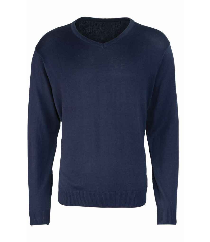 Premier Knitted Cotton Acrylic V Neck Sweater - 24 Workwear - Jumper