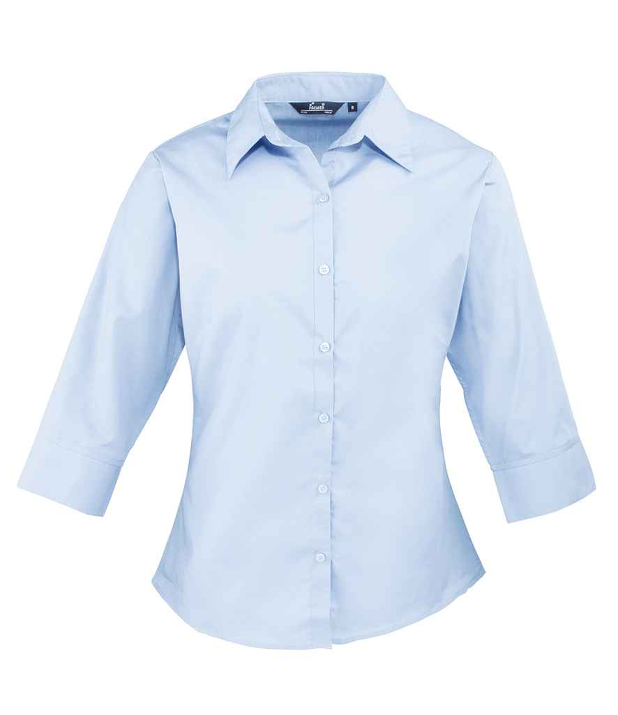 Premier Ladies 3/4 Sleeve Poplin Blouse - 24 Workwear - Shirt