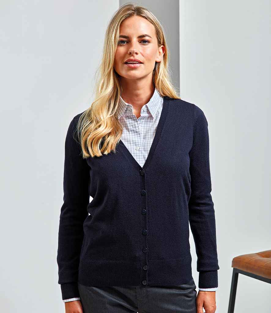 Premier Ladies Essential Acrylic V Neck Cardigan - 24 Workwear - Cardigan