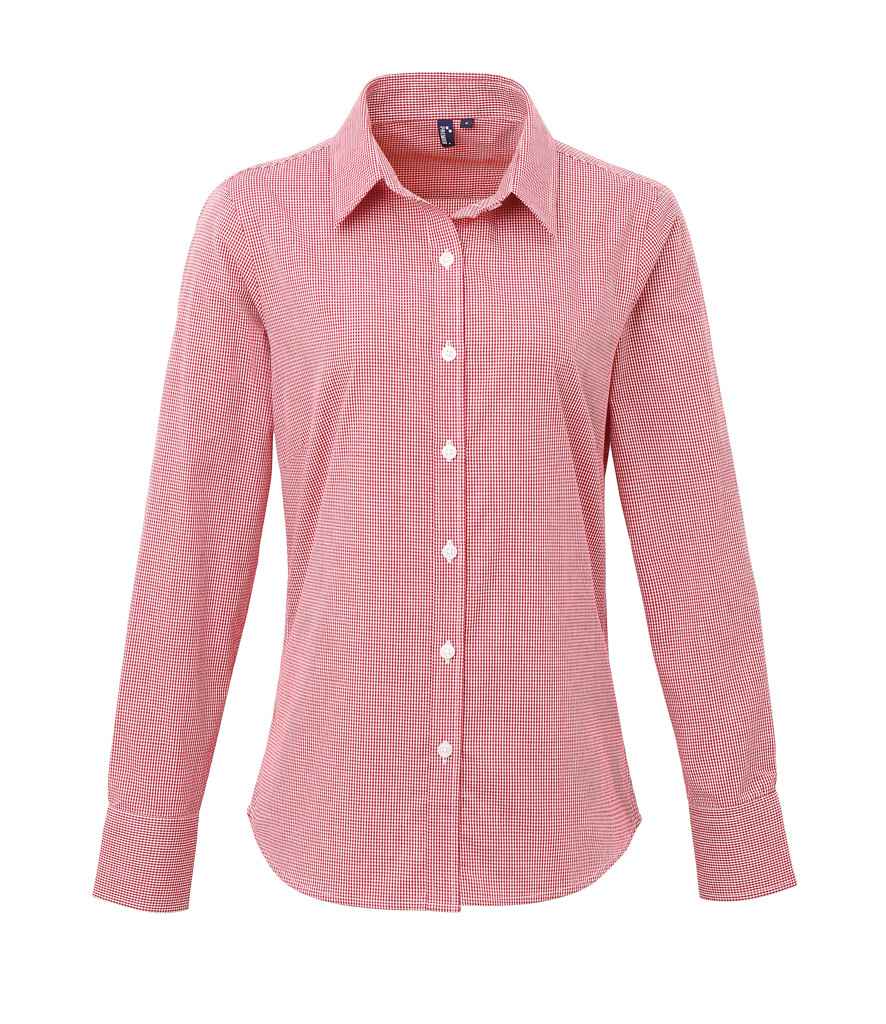 Premier Ladies Gingham Long Sleeve Shirt - 24 Workwear - Shirt