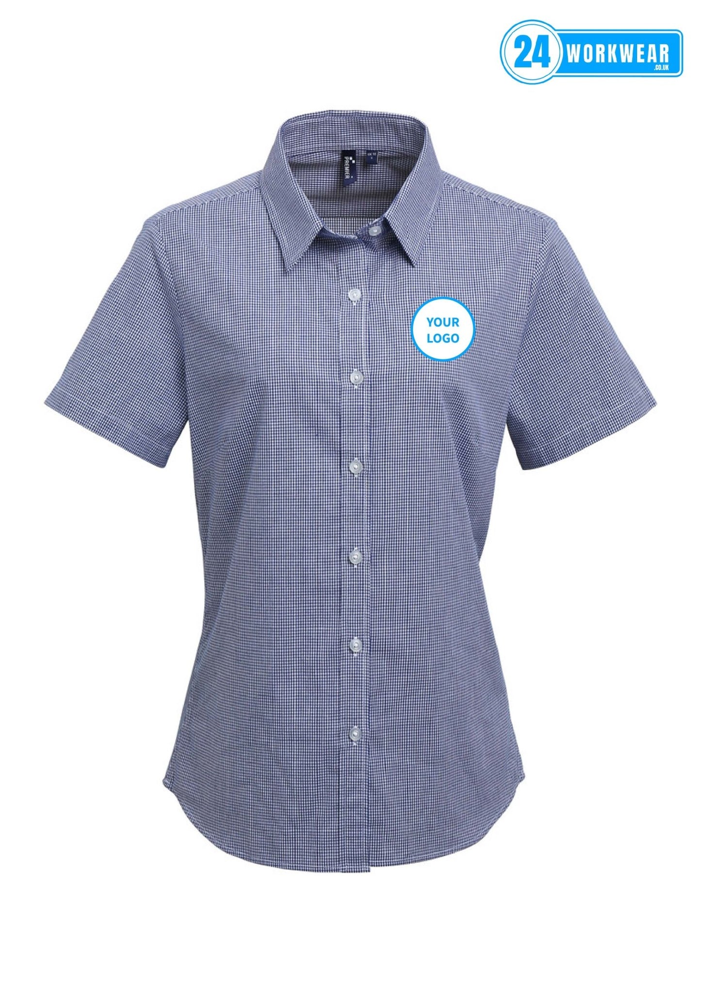 Premier Ladies Gingham Short Sleeve Shirt - 24 Workwear - Shirt
