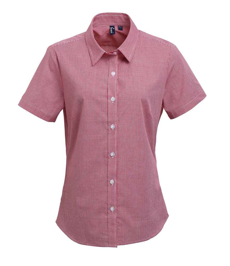 Premier Ladies Gingham Short Sleeve Shirt - 24 Workwear - Shirt