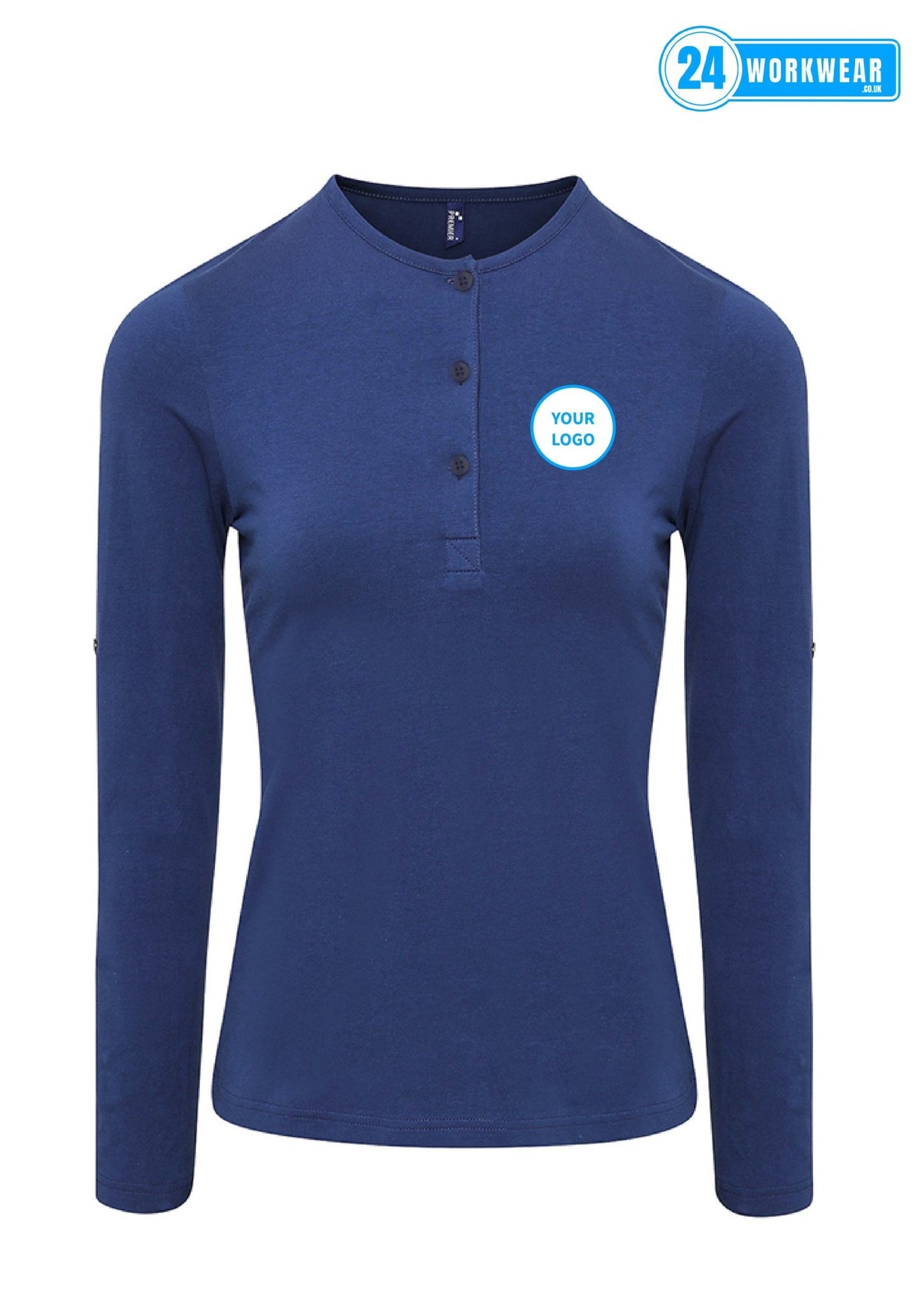 Premier Ladies Long John Roll Sleeve T-Shirt - 24 Workwear - T-Shirt