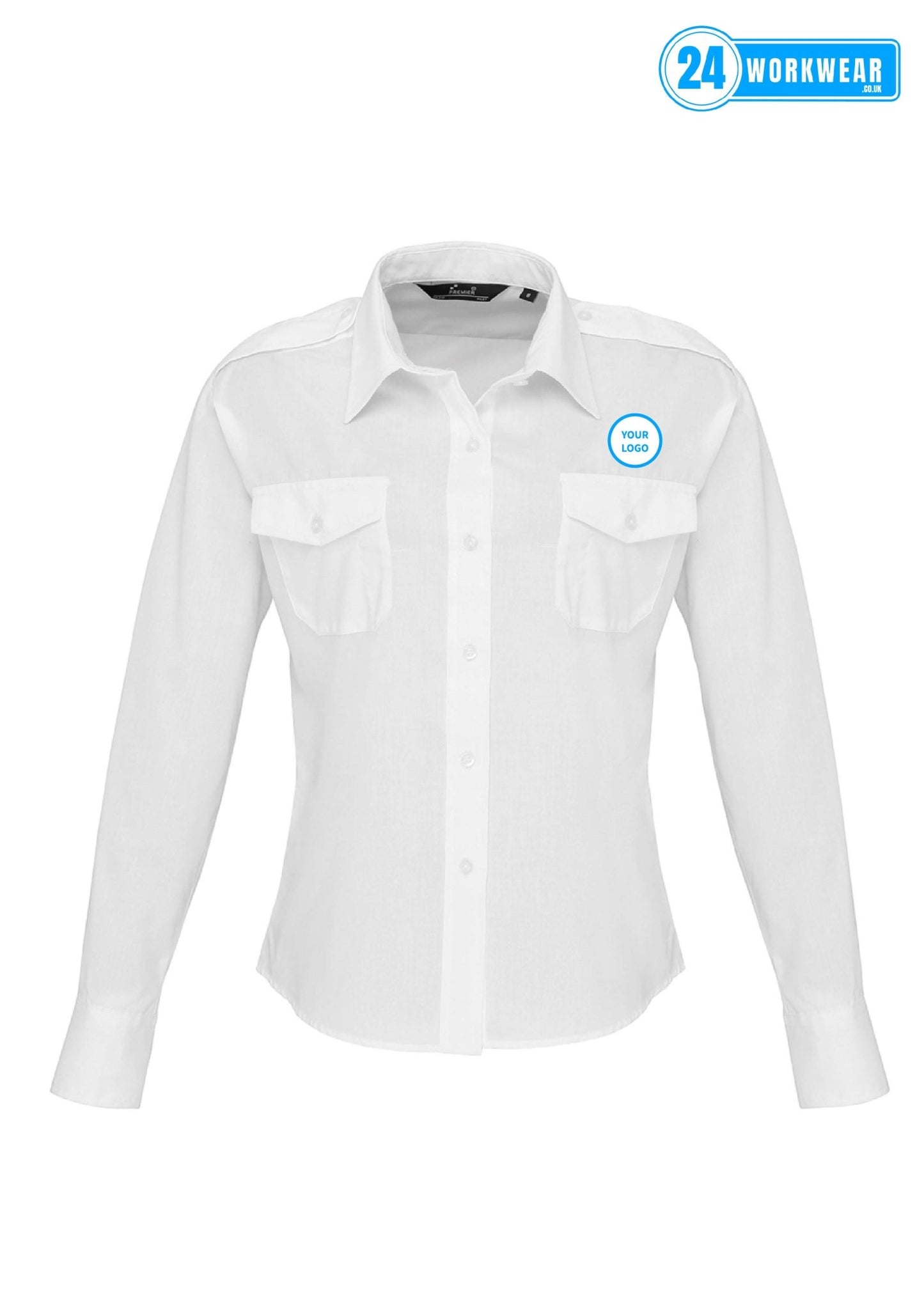 Premier Ladies Long Sleeve Pilot Shirt - 24 Workwear - Shirt