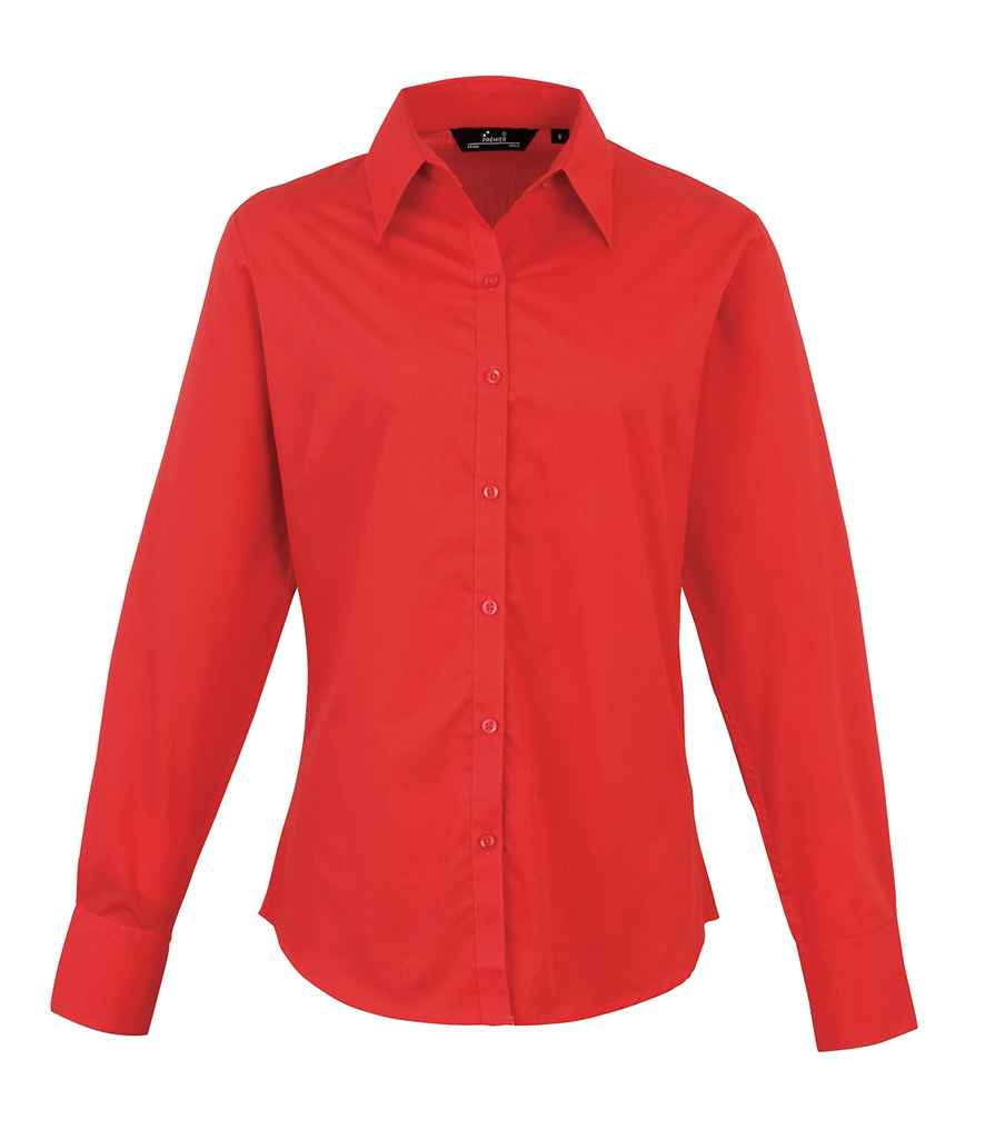 Premier Ladies Long Sleeve Poplin Blouse - 24 Workwear - Shirt