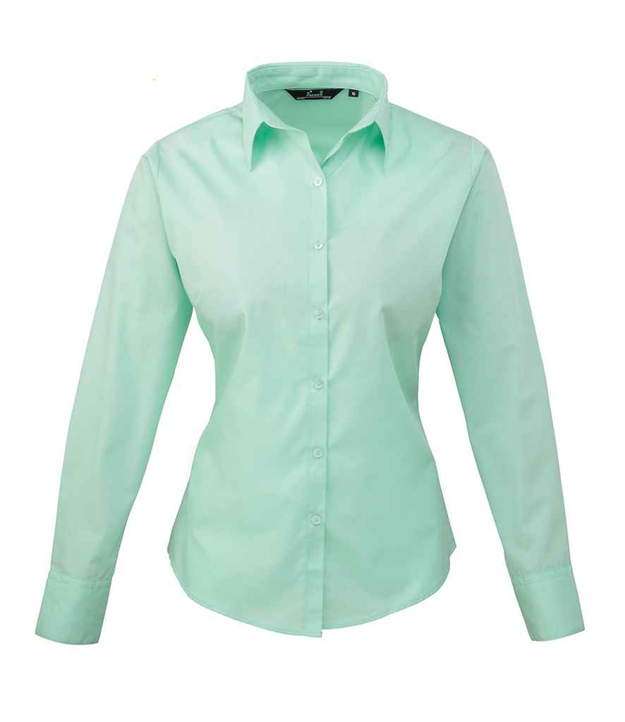Premier Ladies Long Sleeve Poplin Blouse - 24 Workwear - Shirt