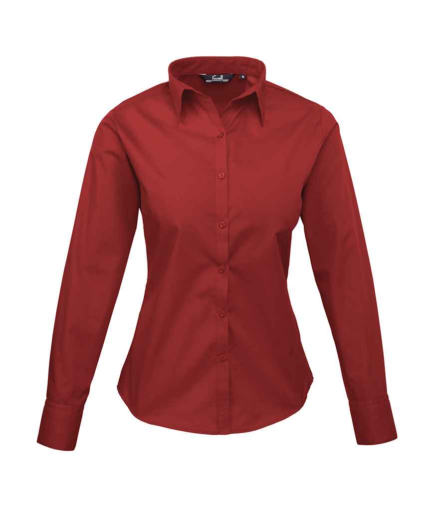 Premier Ladies Long Sleeve Poplin Blouse - 24 Workwear - Shirt
