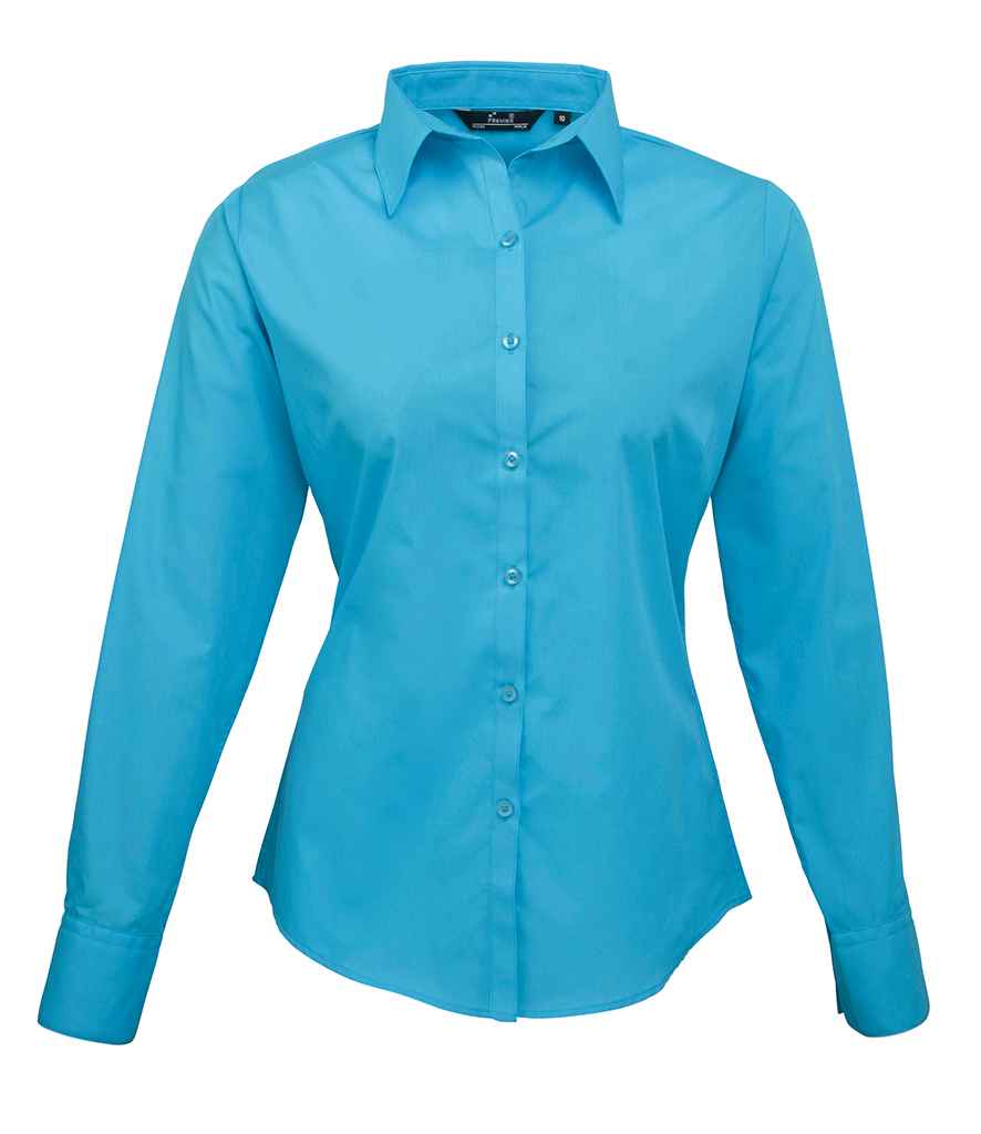 Premier Ladies Long Sleeve Poplin Blouse - 24 Workwear - Shirt
