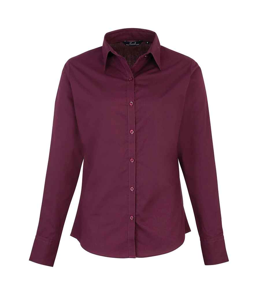 Premier Ladies Long Sleeve Poplin Blouse - 24 Workwear - Shirt