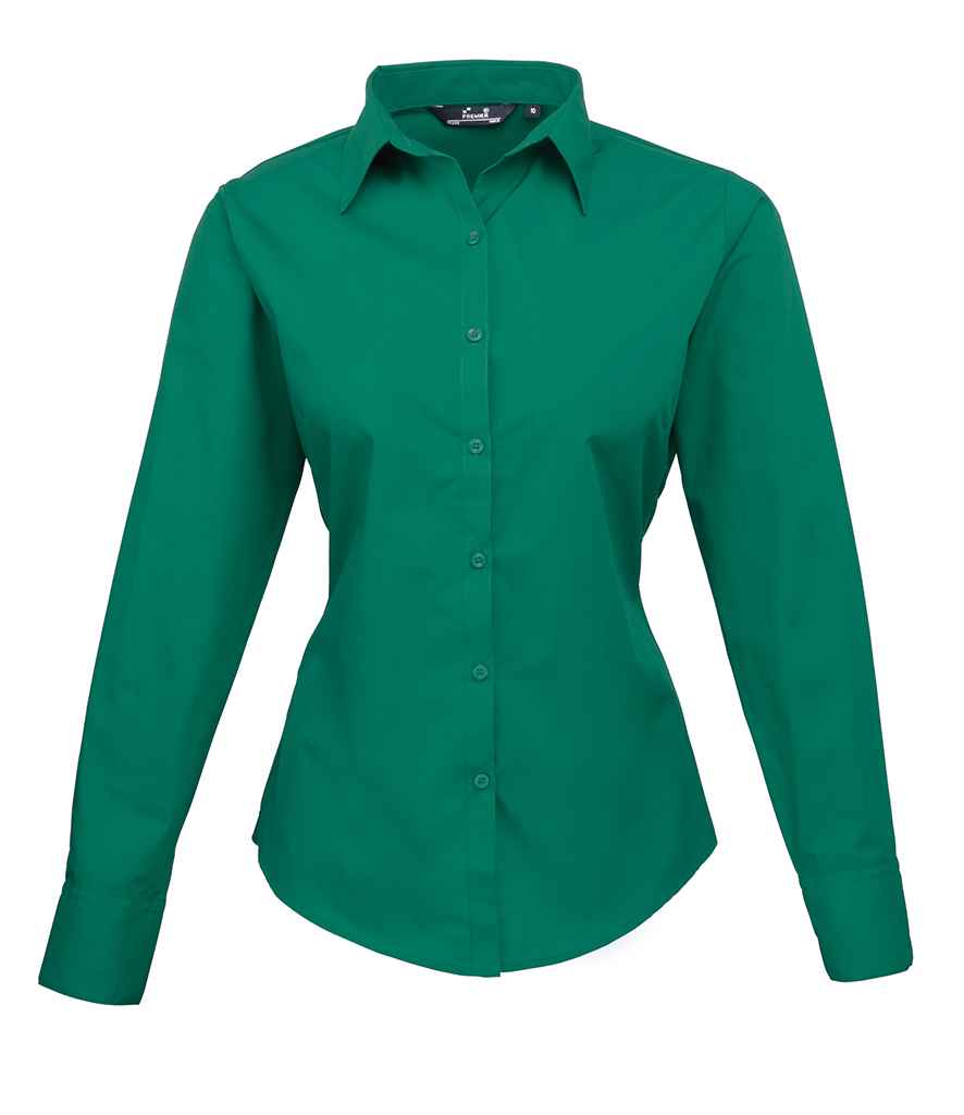 Premier Ladies Long Sleeve Poplin Blouse - 24 Workwear - Shirt