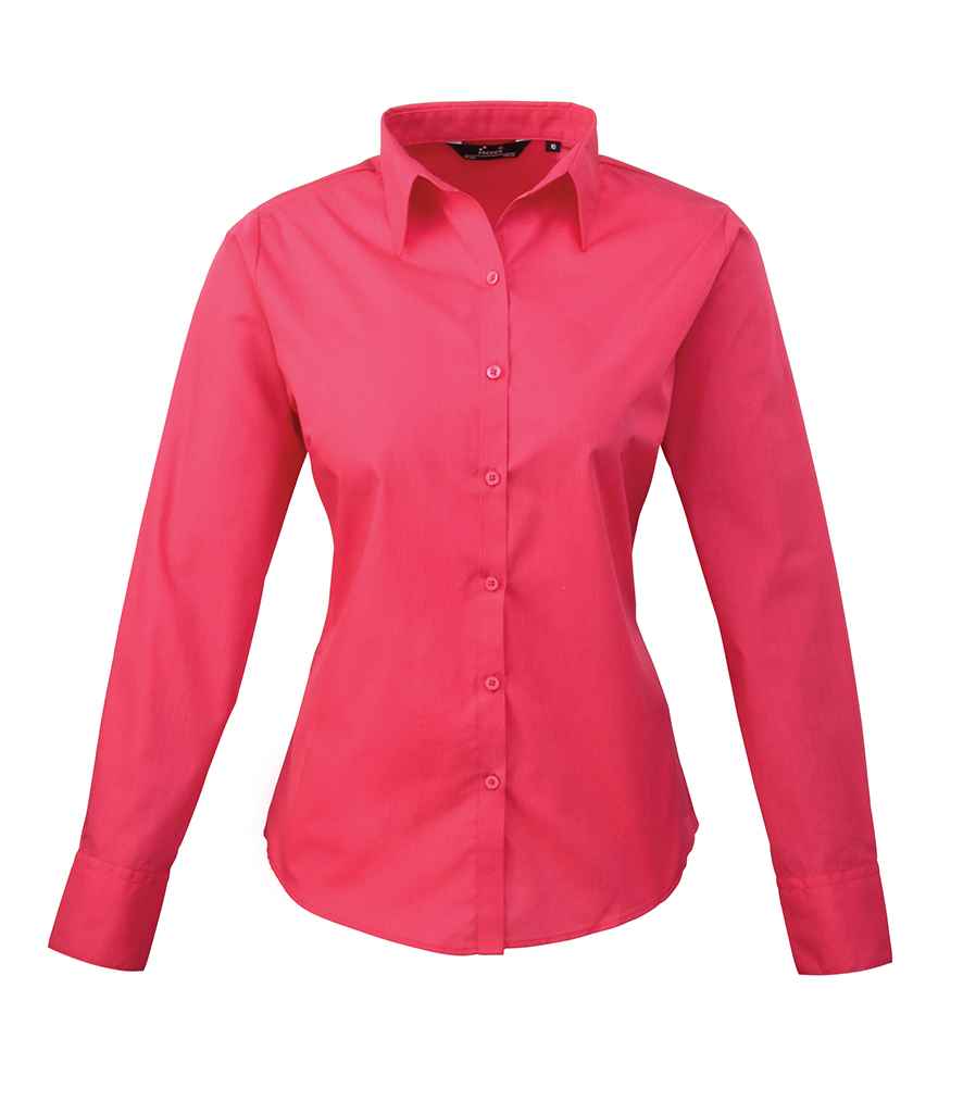 Premier Ladies Long Sleeve Poplin Blouse - 24 Workwear - Shirt