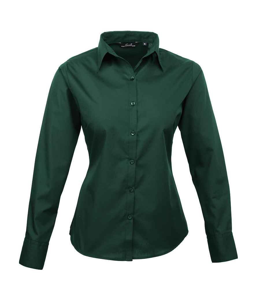 Premier Ladies Long Sleeve Poplin Blouse - 24 Workwear - Shirt