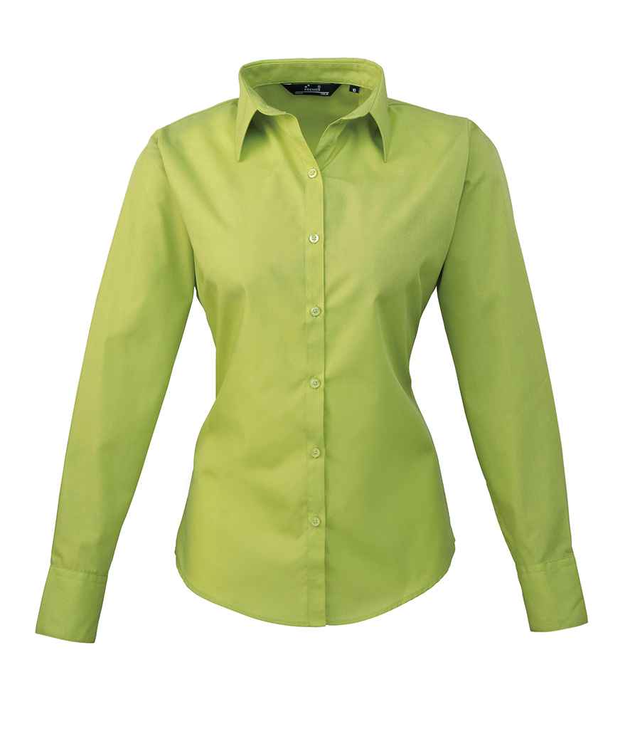Premier Ladies Long Sleeve Poplin Blouse - 24 Workwear - Shirt