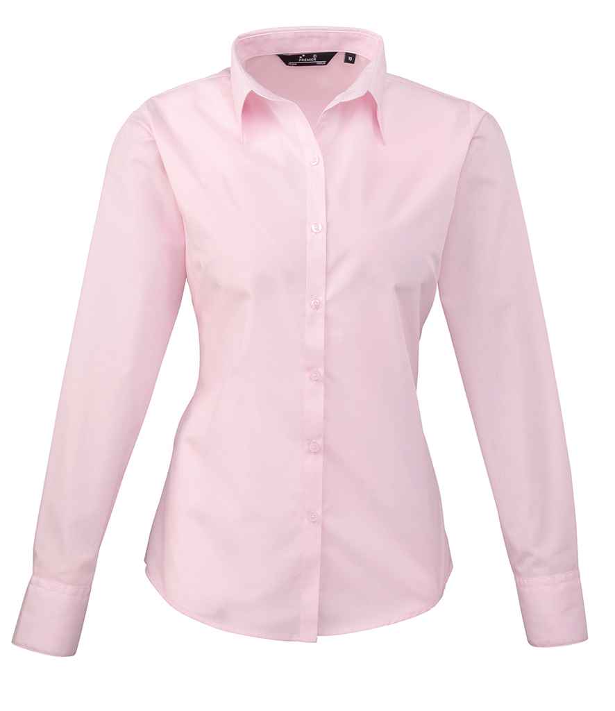 Premier Ladies Long Sleeve Poplin Blouse - 24 Workwear - Shirt