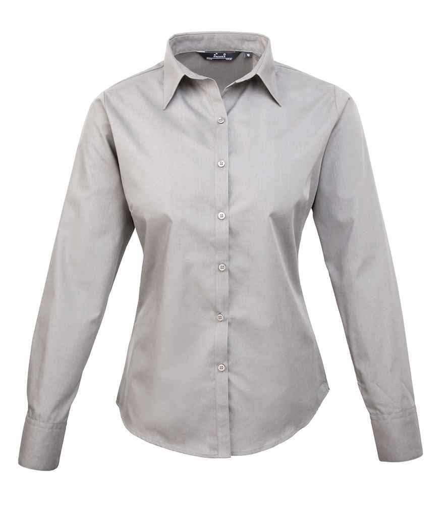 Premier Ladies Long Sleeve Poplin Blouse - 24 Workwear - Shirt