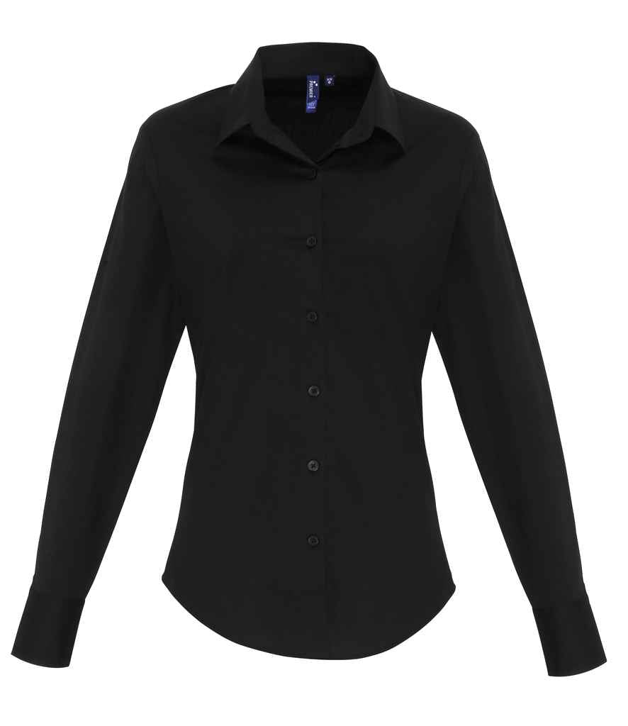 Premier Ladies Long Sleeve Stretch Fit Poplin Shirt - 24 Workwear - Shirt