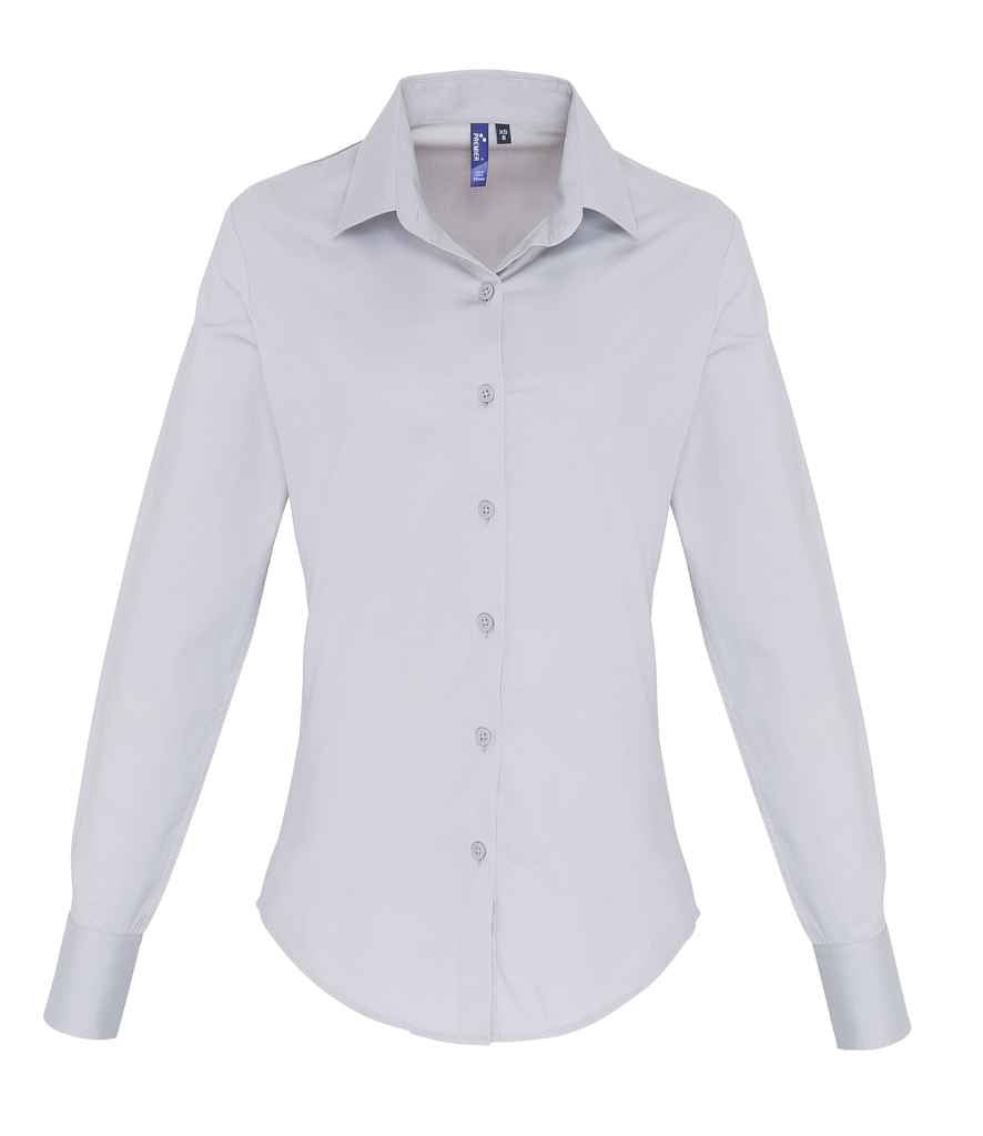 Premier Ladies Long Sleeve Stretch Fit Poplin Shirt - 24 Workwear - Shirt