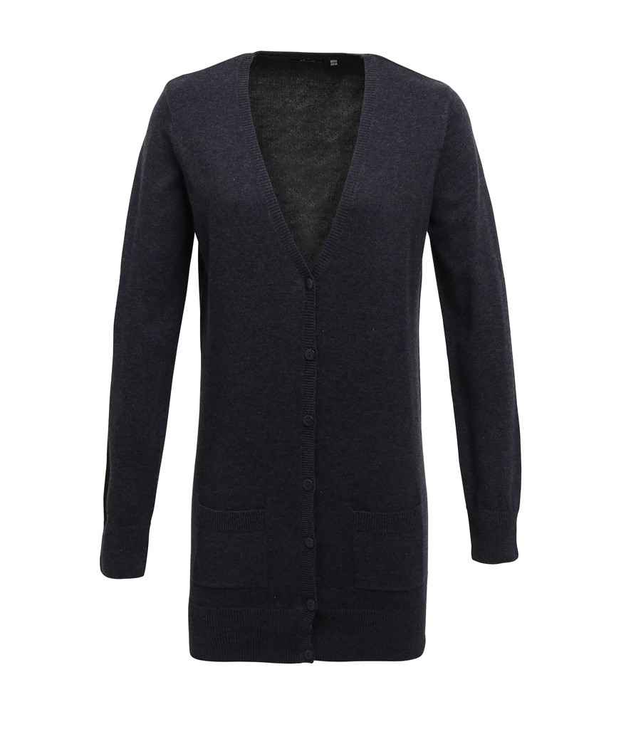 Premier Ladies Longline V Neck Cardigan - 24 Workwear - Cardigan