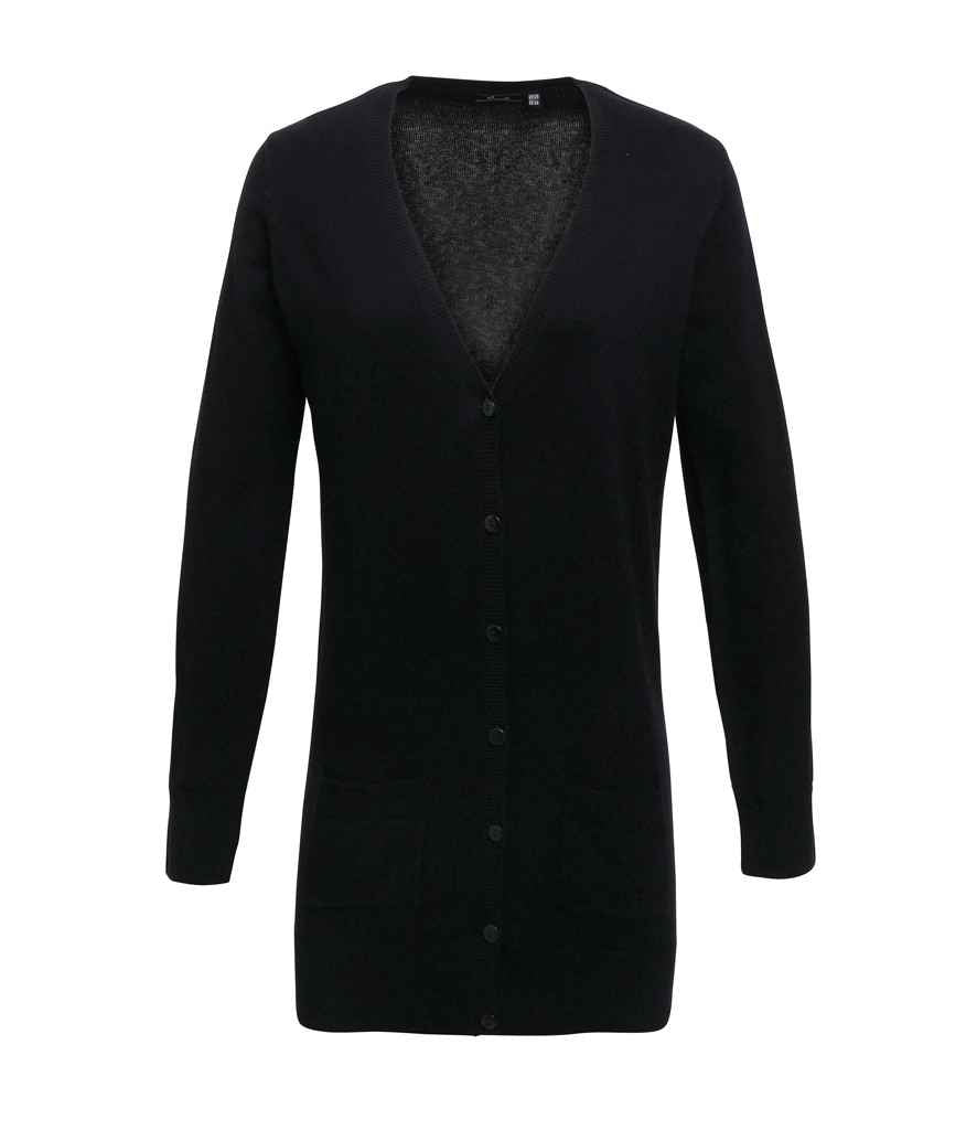 Premier Ladies Longline V Neck Cardigan - 24 Workwear - Cardigan