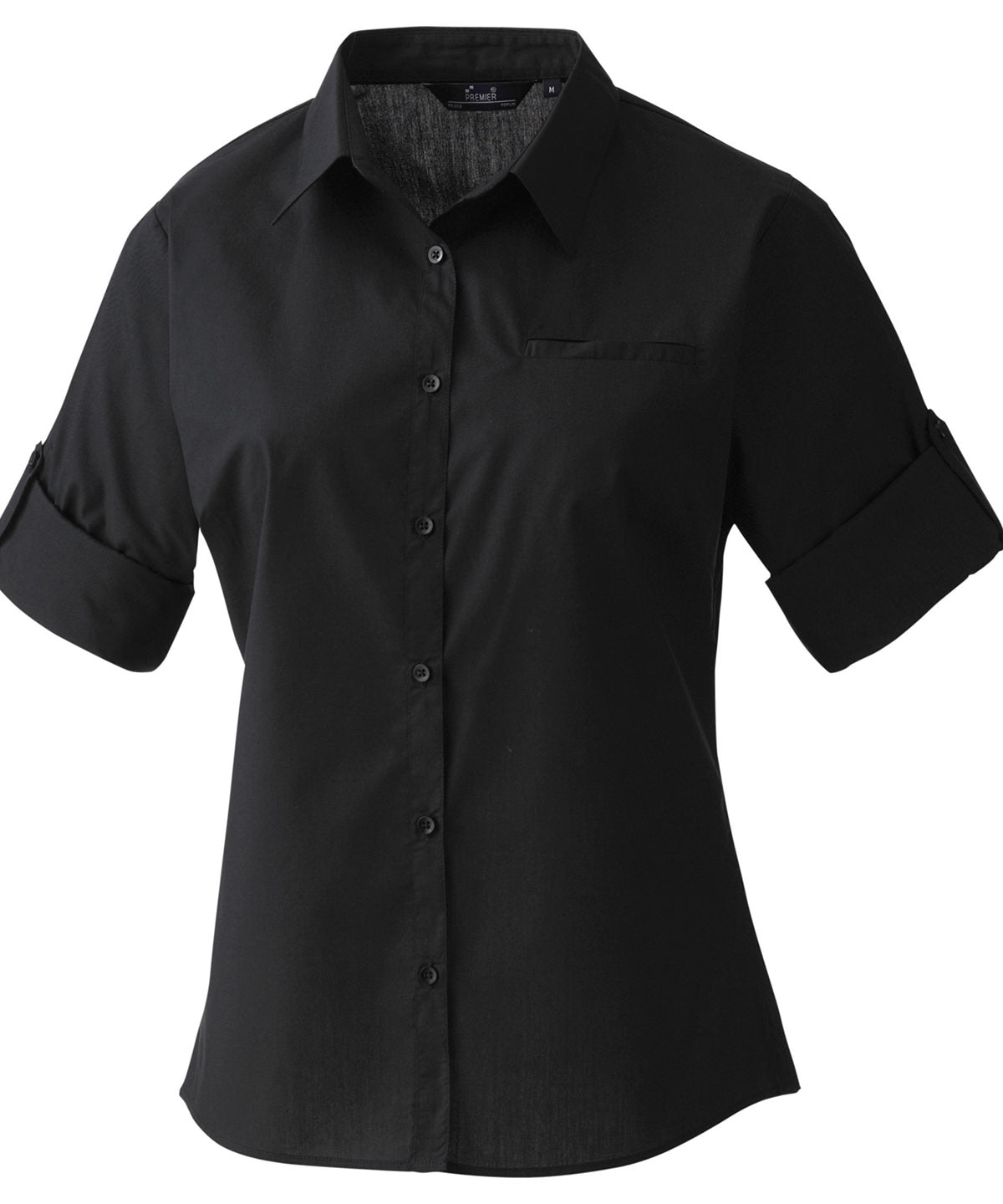 Premier Ladies Roll Sleeve Poplin Blouse - 24 Workwear - Blouse