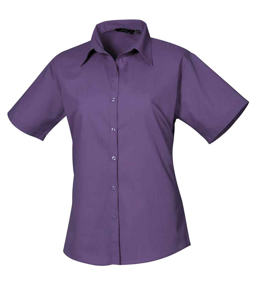 Premier Ladies Short Sleeve Poplin Blouse - 24 Workwear - Blouse