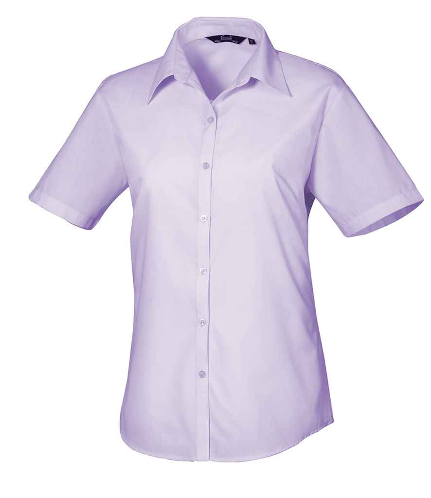 Premier Ladies Short Sleeve Poplin Blouse - 24 Workwear - Blouse