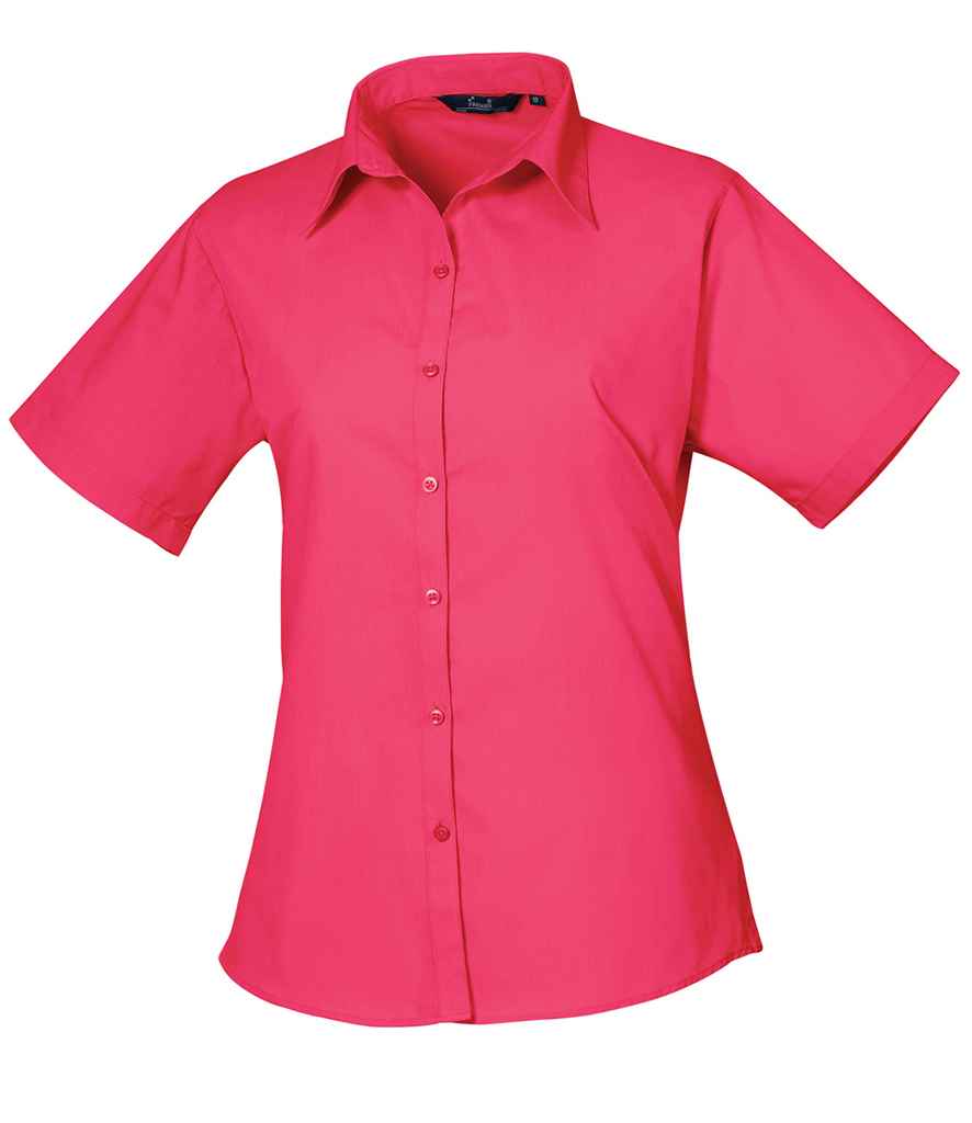 Premier Ladies Short Sleeve Poplin Blouse - 24 Workwear - Blouse