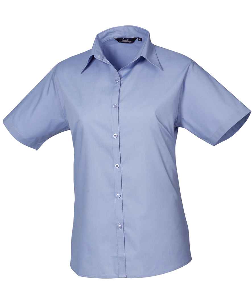 Premier Ladies Short Sleeve Poplin Blouse - 24 Workwear - Blouse