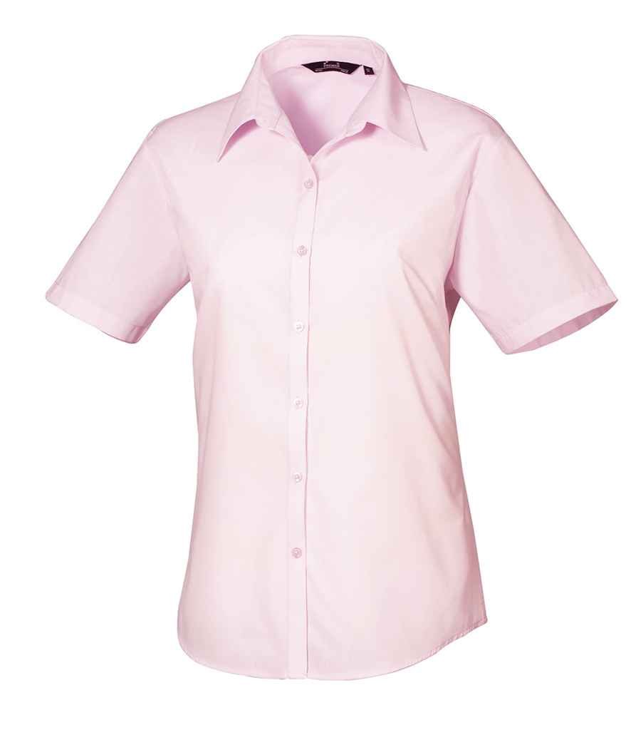 Premier Ladies Short Sleeve Poplin Blouse - 24 Workwear - Blouse