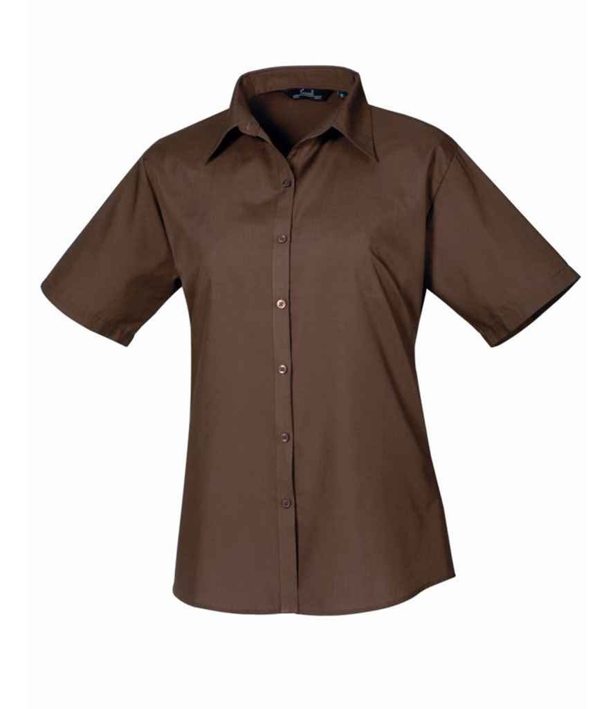 Premier Ladies Short Sleeve Poplin Blouse - 24 Workwear - Blouse