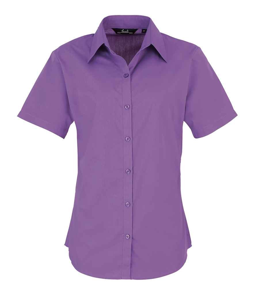 Premier Ladies Short Sleeve Poplin Blouse - 24 Workwear - Blouse