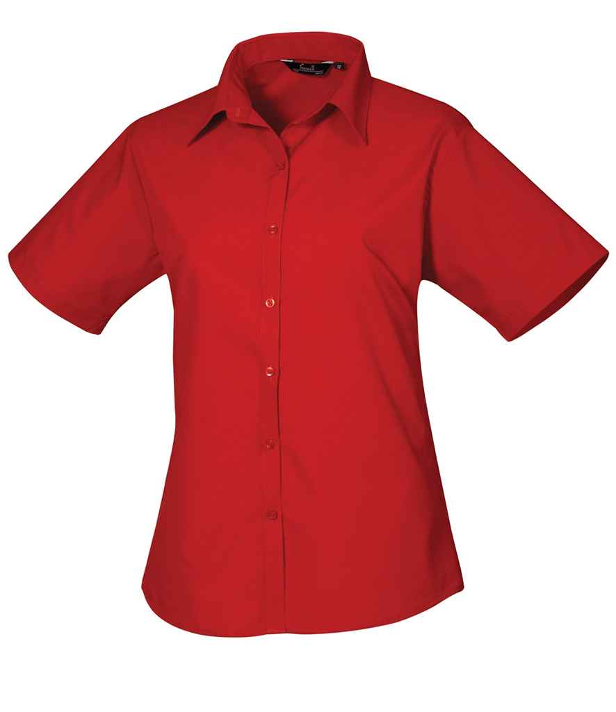 Premier Ladies Short Sleeve Poplin Blouse - 24 Workwear - Blouse