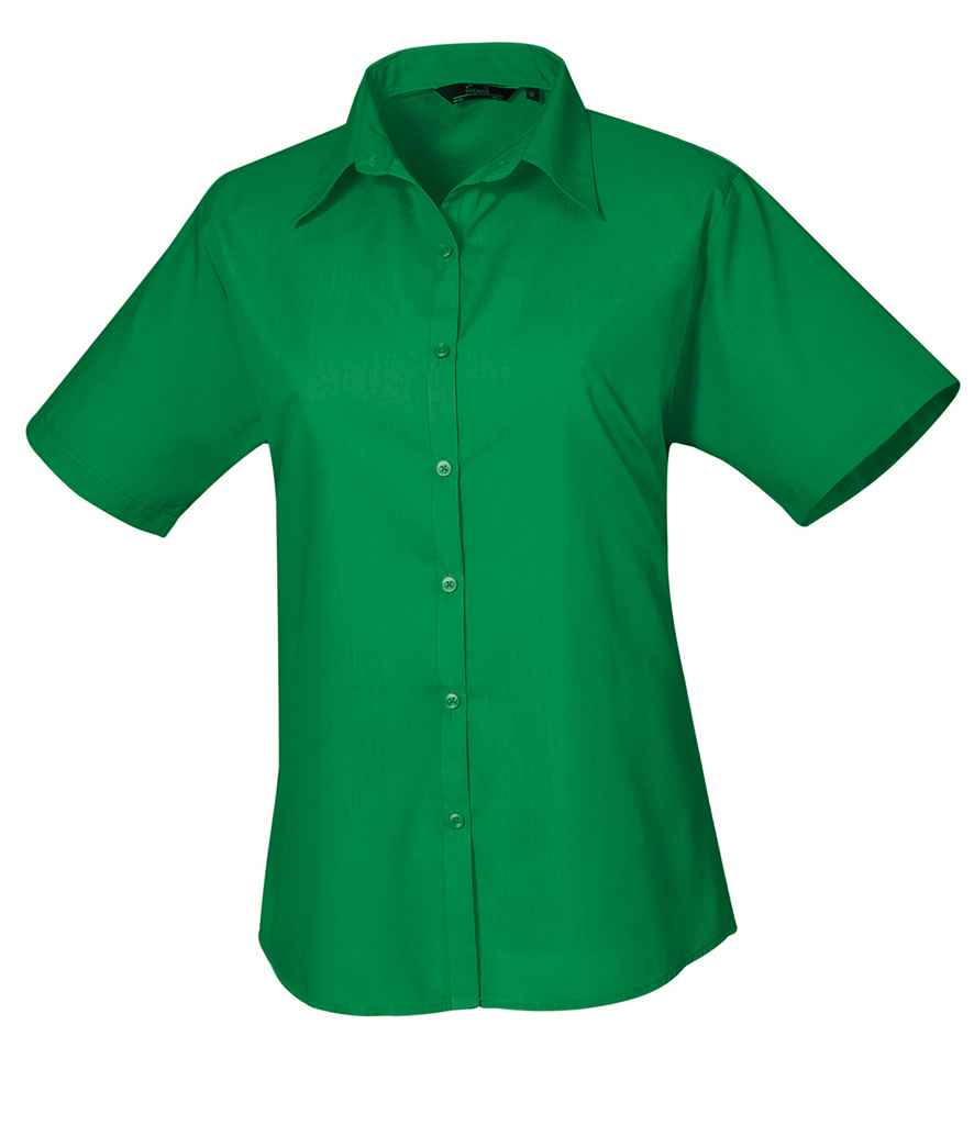Premier Ladies Short Sleeve Poplin Blouse - 24 Workwear - Blouse