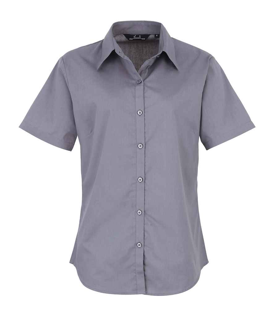 Premier Ladies Short Sleeve Poplin Blouse - 24 Workwear - Blouse