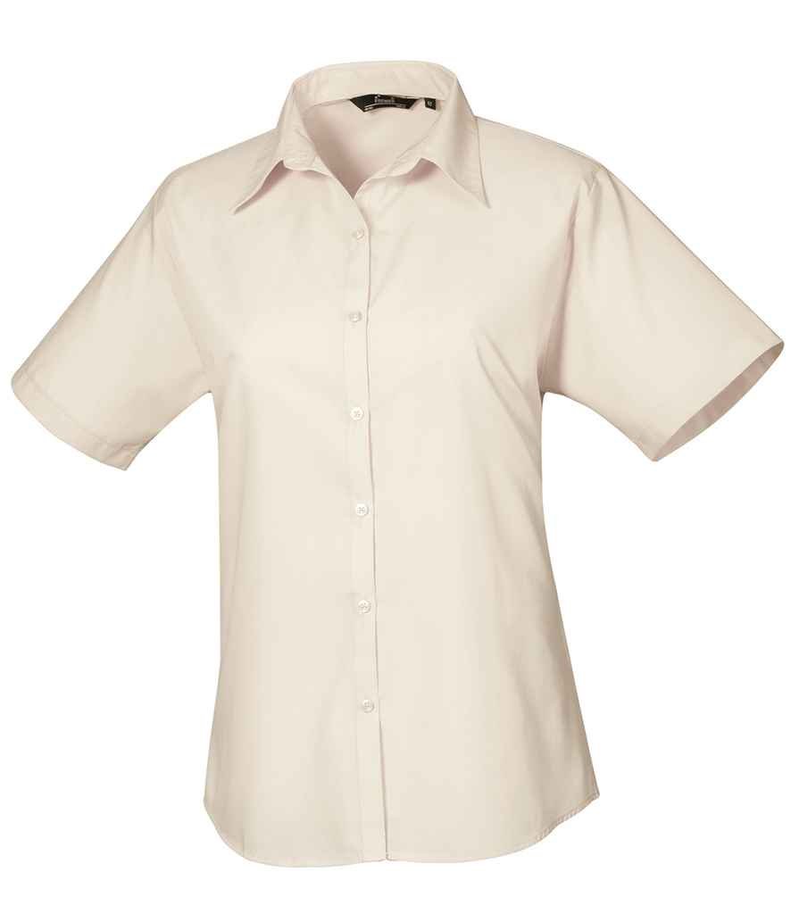 Premier Ladies Short Sleeve Poplin Blouse - 24 Workwear - Blouse