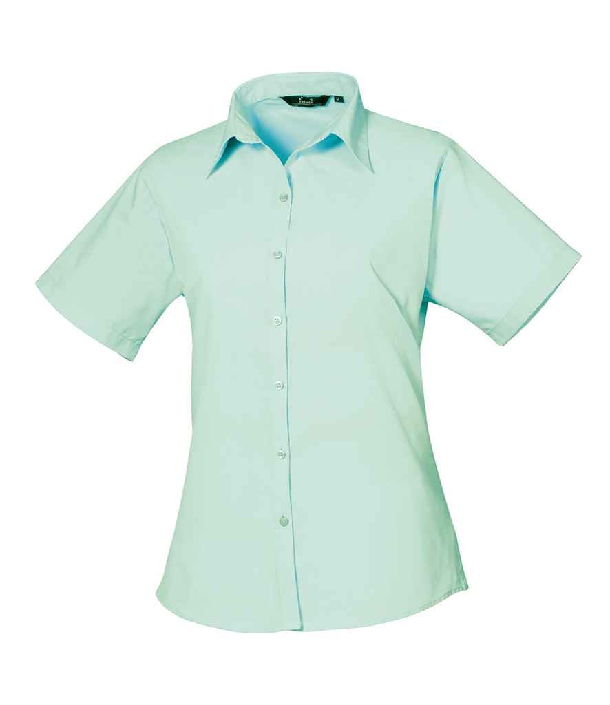 Premier Ladies Short Sleeve Poplin Blouse - 24 Workwear - Blouse