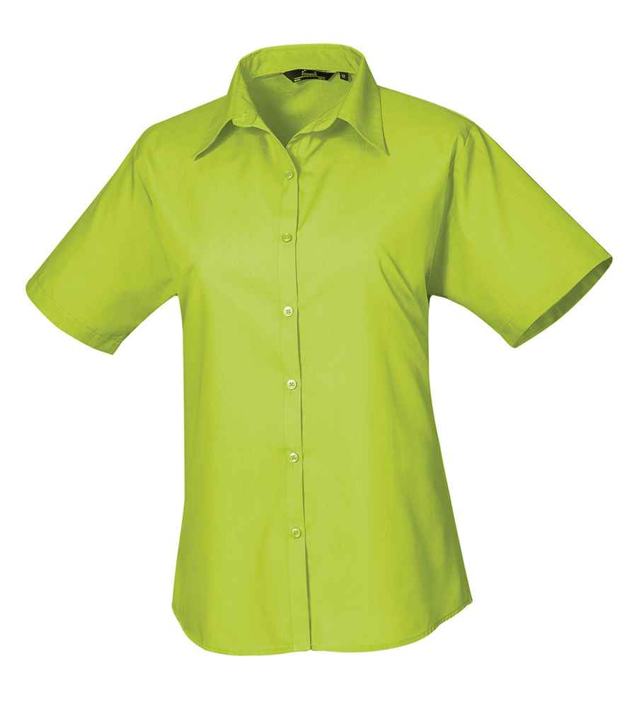 Premier Ladies Short Sleeve Poplin Blouse - 24 Workwear - Blouse