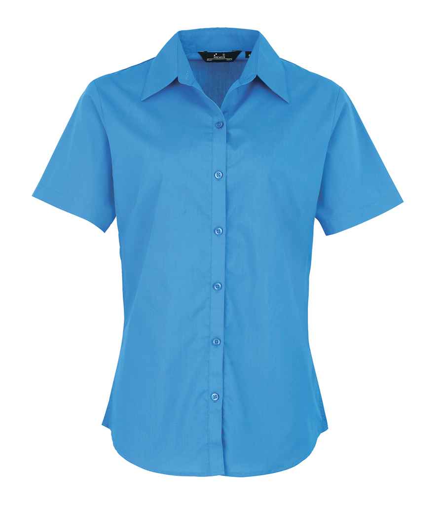 Premier Ladies Short Sleeve Poplin Blouse - 24 Workwear - Blouse