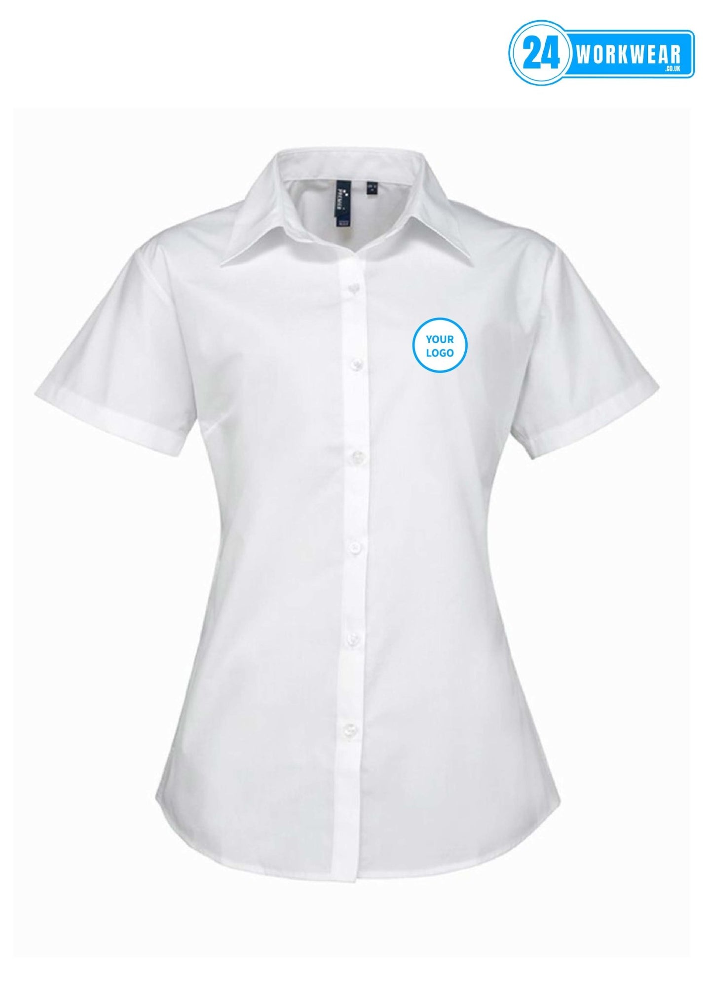 Premier Ladies Supreme Short Sleeve Poplin Shirt - 24 Workwear - Shirt
