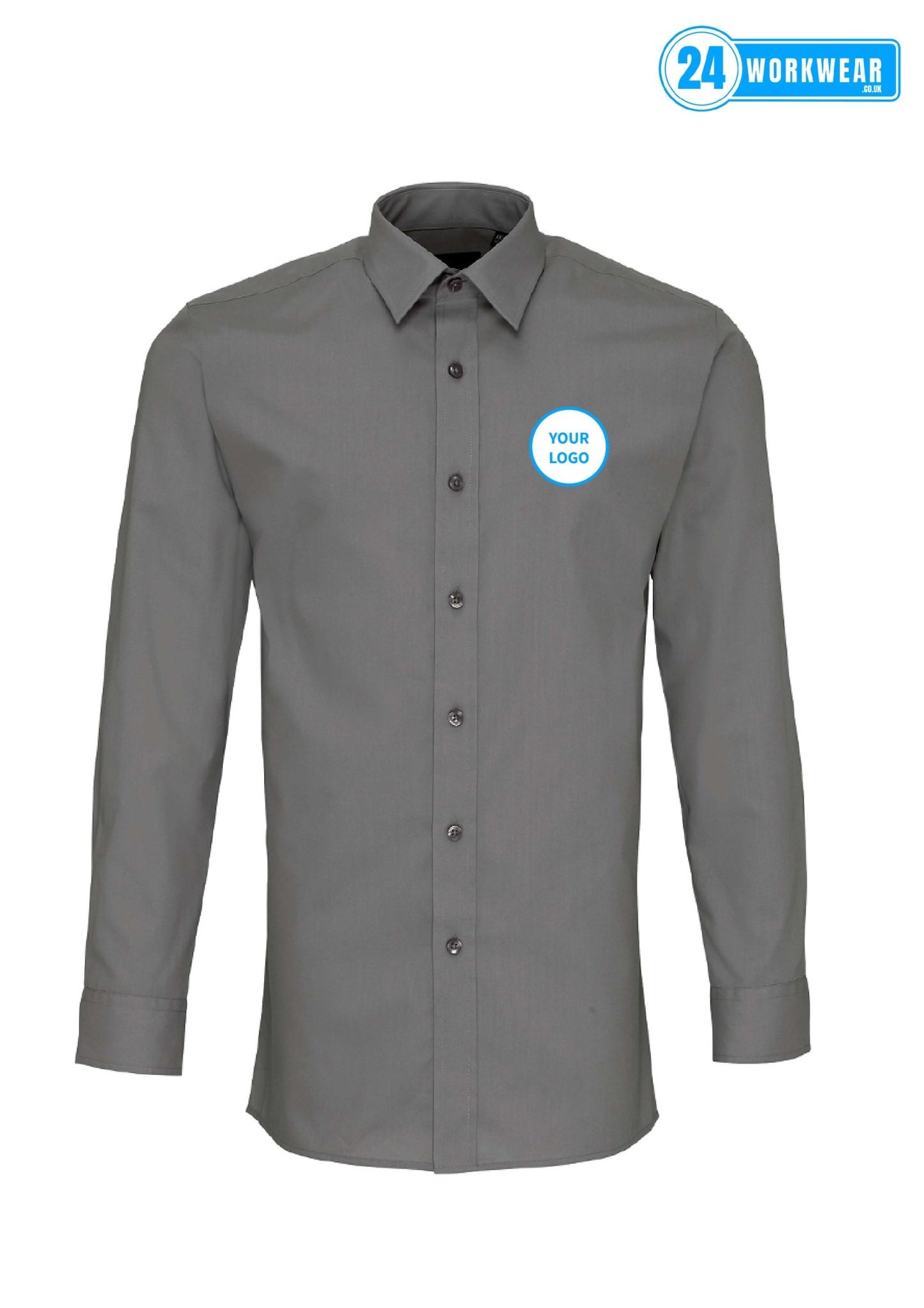 Premier Long Sleeve Fitted Poplin Shirt - 24 Workwear - Shirt