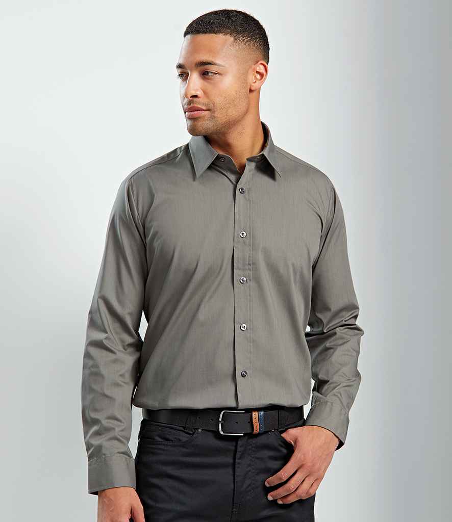 Premier Long Sleeve Fitted Poplin Shirt - 24 Workwear - Shirt