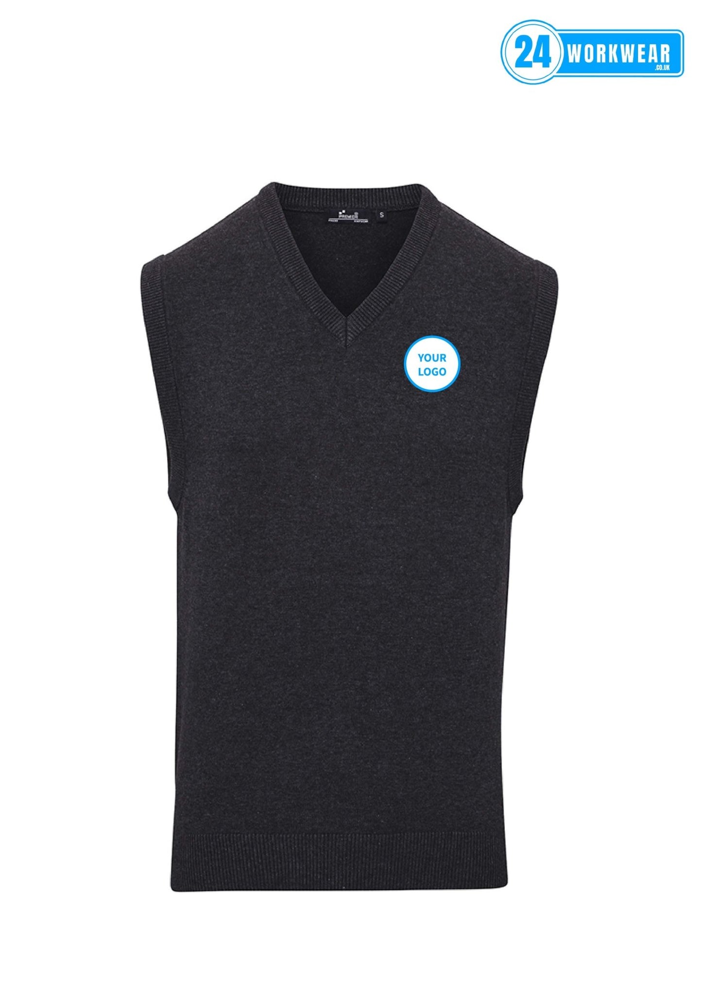 Premier Sleeveless Cotton Acrylic V Neck Sweater - 24 Workwear - Jumper