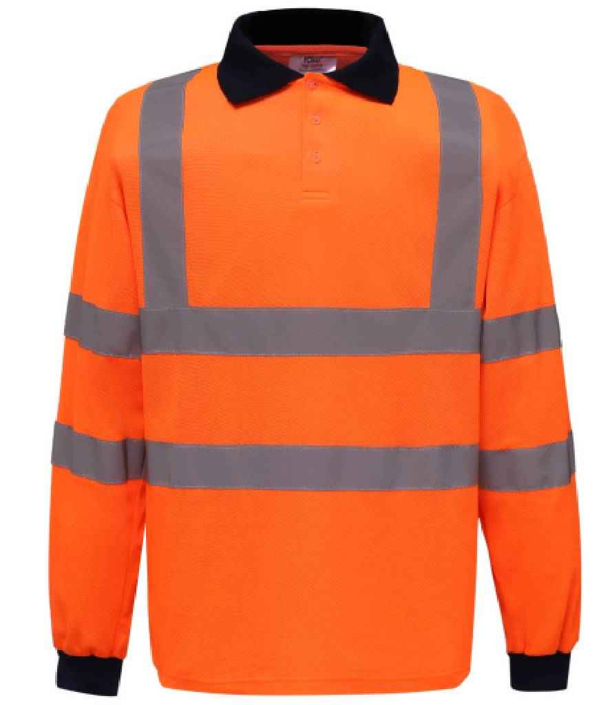 Yoko Hi-Vis Long Sleeve Polo Shirt - 24 Workwear - Polo