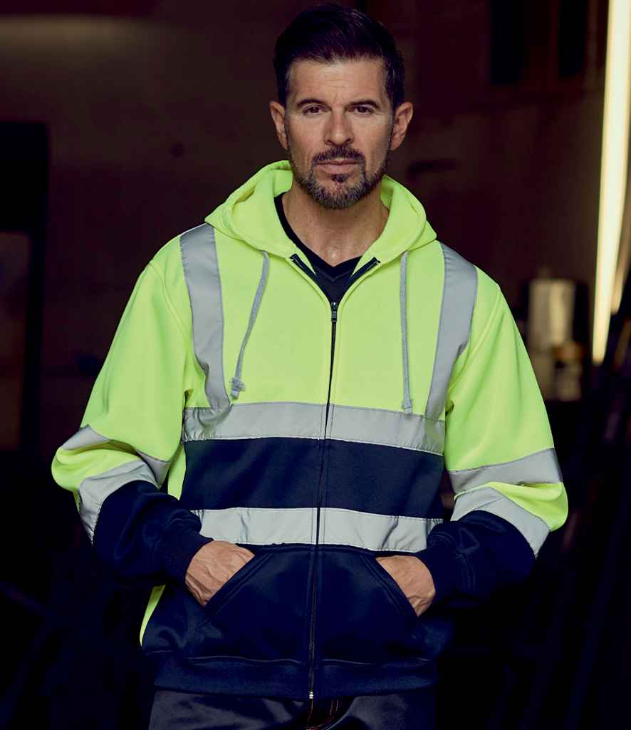 Yoko Hi-Vis Zip Hoodie - 24 Workwear - Hood
